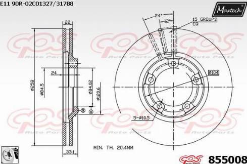 Maxtech 855008.0080 - Əyləc Diski furqanavto.az