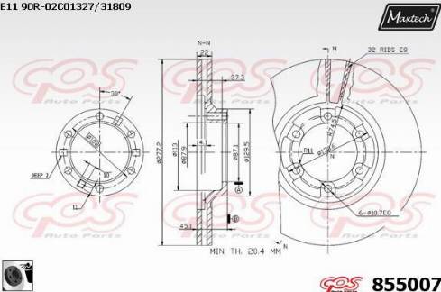 Maxtech 855007.0060 - Əyləc Diski furqanavto.az