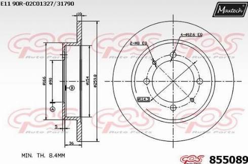 Maxtech 855089.0000 - Əyləc Diski furqanavto.az