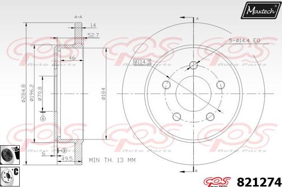 Maxtech 855037 - Əyləc Diski furqanavto.az