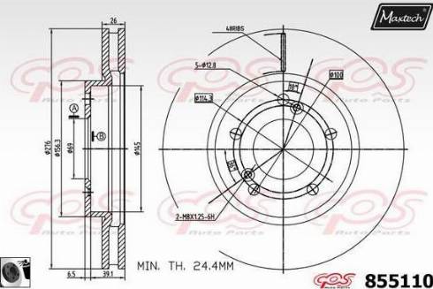 Maxtech 855110.0060 - Əyləc Diski furqanavto.az