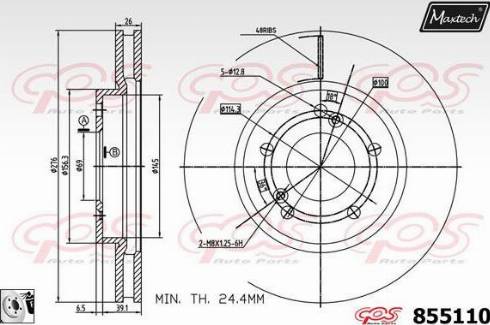 Maxtech 855110.0080 - Əyləc Diski furqanavto.az