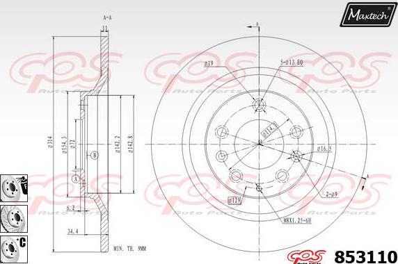 Maxtech 851093 - Əyləc Diski furqanavto.az