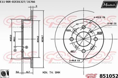 Maxtech 851052.0060 - Əyləc Diski furqanavto.az