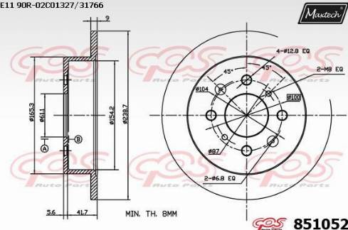 Maxtech 851052.0000 - Əyləc Diski furqanavto.az