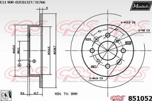 Maxtech 851052.0080 - Əyləc Diski furqanavto.az