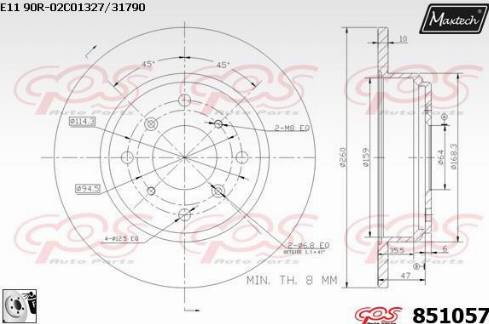 Maxtech 851057.0080 - Əyləc Diski furqanavto.az