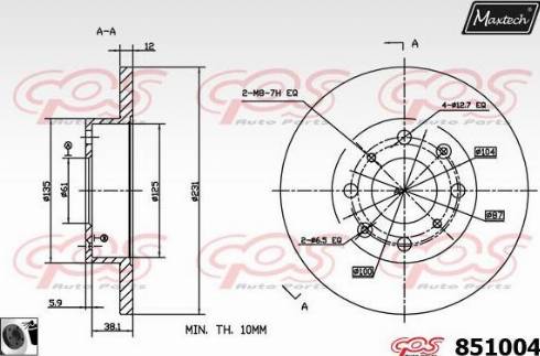 Maxtech 851004.0060 - Əyləc Diski furqanavto.az