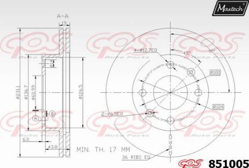 Maxtech 851005.0000 - Əyləc Diski furqanavto.az