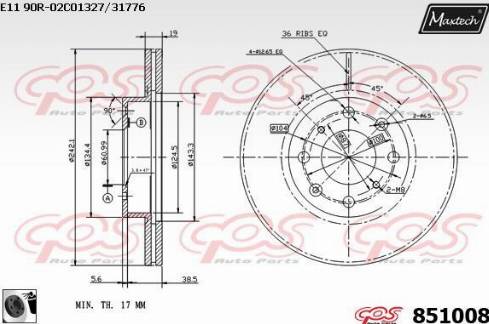 Maxtech 851008.0060 - Əyləc Diski furqanavto.az