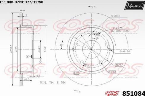 Maxtech 851084.0000 - Əyləc Diski furqanavto.az