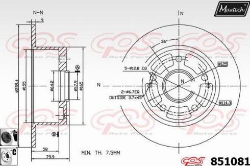 Maxtech 851081.6060 - Əyləc Diski furqanavto.az