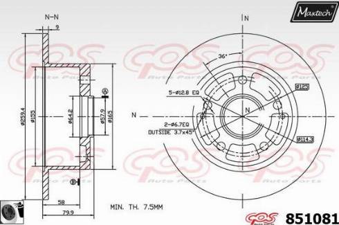 Maxtech 851081.0060 - Əyləc Diski furqanavto.az