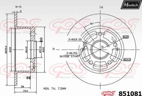 Maxtech 851081.0000 - Əyləc Diski furqanavto.az