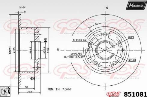 Maxtech 851081.0080 - Əyləc Diski furqanavto.az