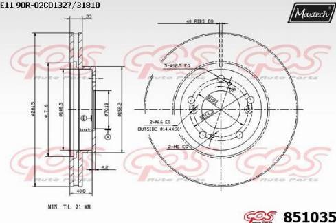 Maxtech 851035.0000 - Əyləc Diski furqanavto.az