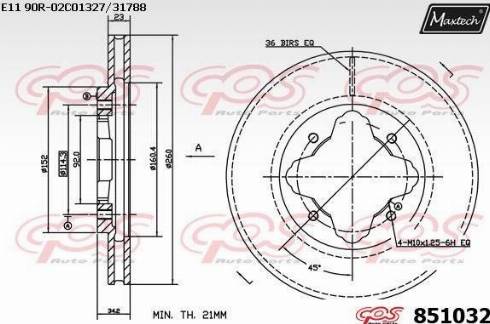 Maxtech 851032.0000 - Əyləc Diski furqanavto.az