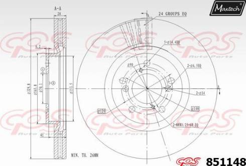 Maxtech 851148.0000 - Əyləc Diski furqanavto.az