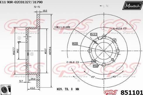 Maxtech 851101.0060 - Əyləc Diski furqanavto.az