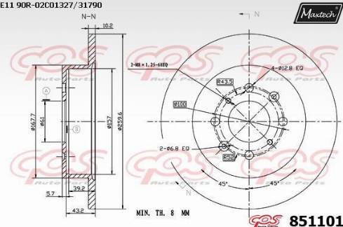 Maxtech 851101.0000 - Əyləc Diski furqanavto.az