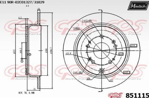 Maxtech 851115.0000 - Əyləc Diski furqanavto.az