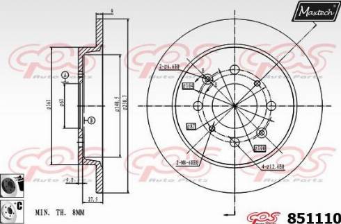 Maxtech 851110.6060 - Əyləc Diski furqanavto.az