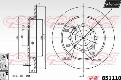 Maxtech 851110.6980 - Əyləc Diski furqanavto.az