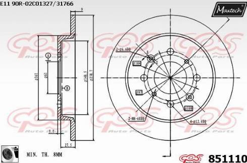 Maxtech 851110.0060 - Əyləc Diski furqanavto.az