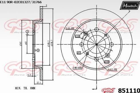 Maxtech 851110.0000 - Əyləc Diski furqanavto.az