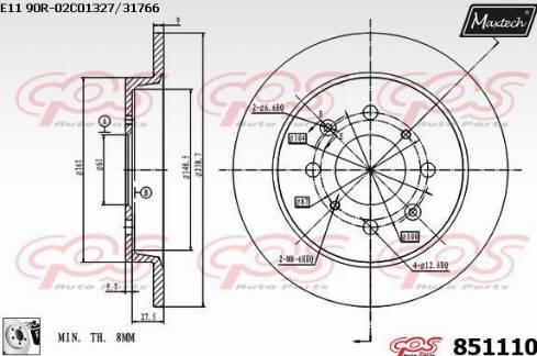 Maxtech 851110.0080 - Əyləc Diski furqanavto.az