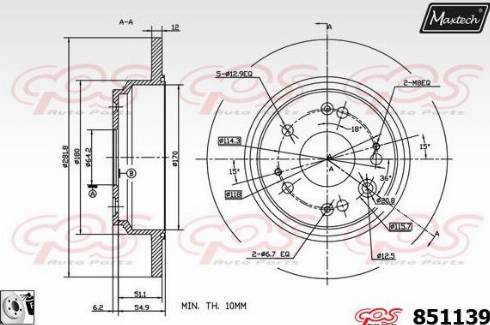 Maxtech 851139.0080 - Əyləc Diski furqanavto.az