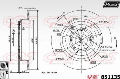 Maxtech 851135.6060 - Əyləc Diski furqanavto.az