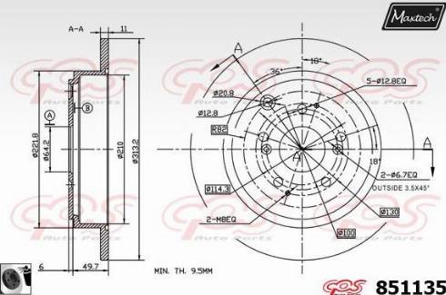 Maxtech 851135.0060 - Əyləc Diski furqanavto.az