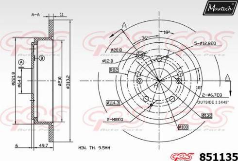 Maxtech 851135.0000 - Əyləc Diski furqanavto.az