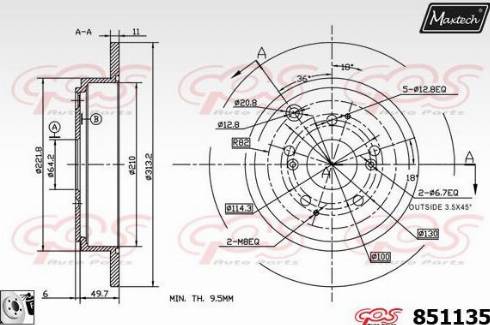 Maxtech 851135.0080 - Əyləc Diski furqanavto.az