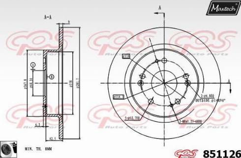 Maxtech 851126.0060 - Əyləc Diski furqanavto.az