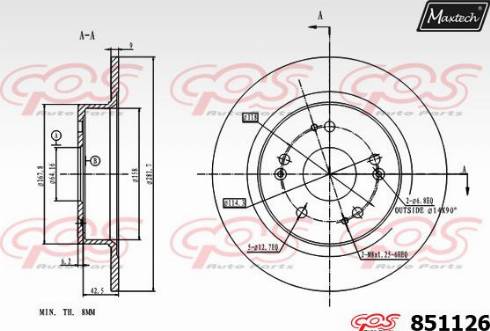 Maxtech 851126.0000 - Əyləc Diski furqanavto.az