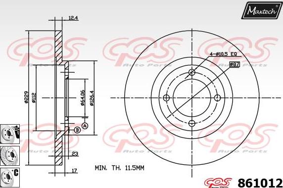 Maxtech 851123 - Əyləc Diski furqanavto.az