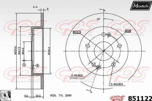 Maxtech 851122.0080 - Əyləc Diski furqanavto.az