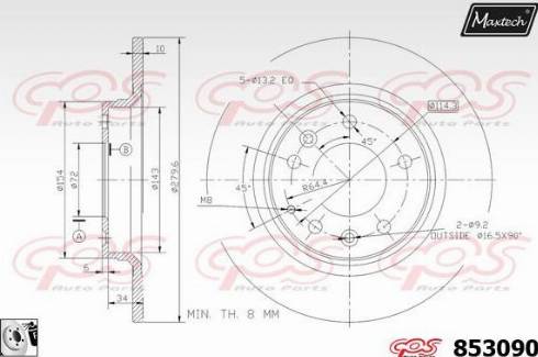 Maxtech 853090.0080 - Əyləc Diski furqanavto.az