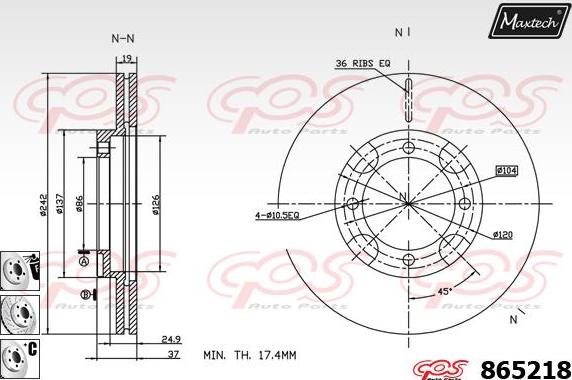 Maxtech 861025 - Əyləc Diski furqanavto.az