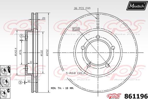 Maxtech 853080 - Əyləc Diski furqanavto.az