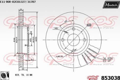 Maxtech 853038.0060 - Əyləc Diski furqanavto.az