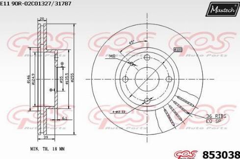 Maxtech 853038.0000 - Əyləc Diski furqanavto.az