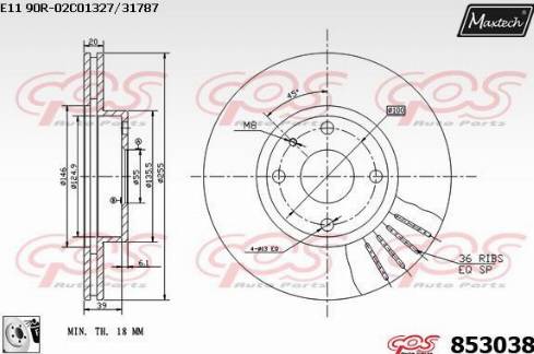 Maxtech 853038.0080 - Əyləc Diski furqanavto.az