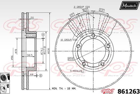 Maxtech 853038 - Əyləc Diski furqanavto.az