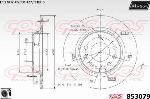 Maxtech 853079.0060 - Əyləc Diski furqanavto.az