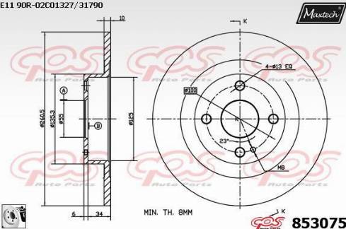 Maxtech 853075.0080 - Əyləc Diski furqanavto.az