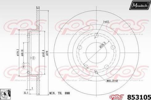 Maxtech 853105.0080 - Əyləc Diski furqanavto.az