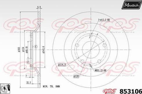 Maxtech 853106.0080 - Əyləc Diski furqanavto.az